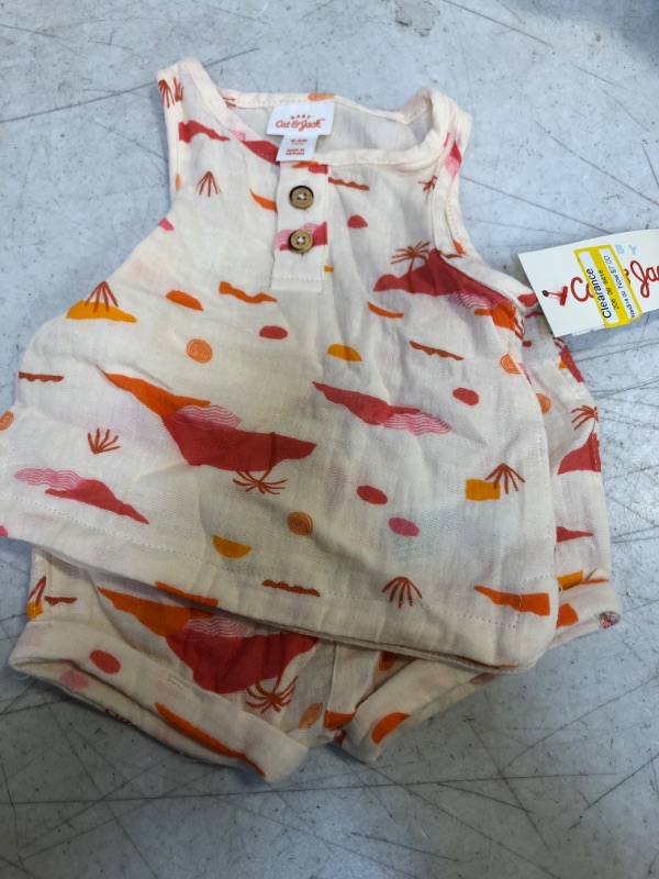 Photo 2 of Baby 2pc Gauze Scenic Print Top & Bottom Set - Cat & Jack™ Off-White, SIZE 0-3 MONTHS 