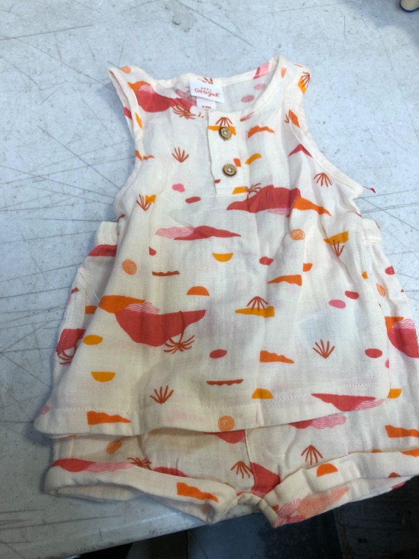 Photo 2 of Baby 2pc Gauze Scenic Print Top & Bottom Set - Cat & Jack™ Off-White, SIZE 6-9 MONTHS 