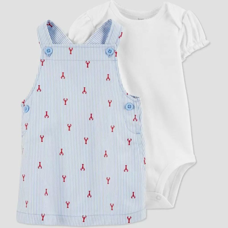 Photo 1 of Carter's Just One You Baby Girls' Lobster Striped Top & Bottom Set -3M