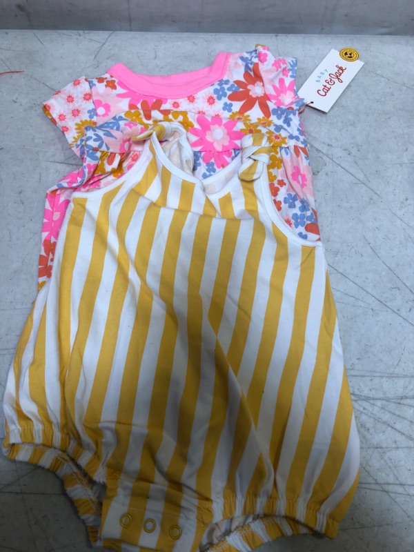 Photo 2 of Baby Girls' 2pk Floral Striped Romper - 3-6 M