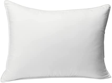 Photo 1 of Amazon Basics Down Alternative Bed Pillows, Medium Density for Back and Side Sleepers - Standard, 2-Pack,white