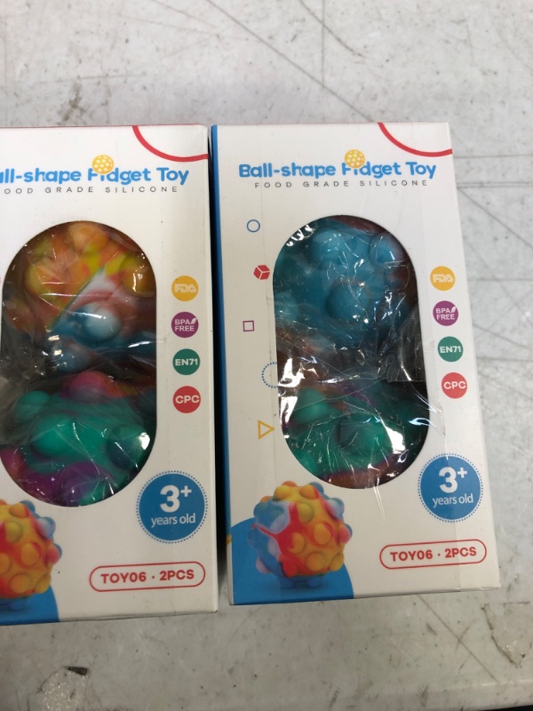Photo 1 of Fidget Toy Ball, Pop it Ball, Pop Fidget Toy Ball, Easter Basket Stuffers 3D Pop Stress Ball, Anti-Anxiety Squeeze Sensory Toy for Kids and Adults(2PCS), 2 COUNT