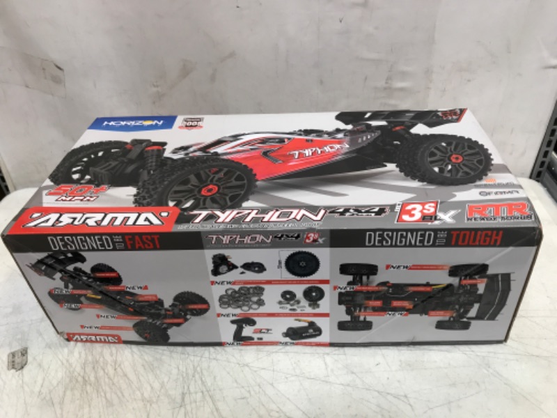 Photo 4 of ARRMA 1/8 Typhon 4X4 V3 3S BLX Brushless Buggy RC Truck RTR (Transmitter and Receiver Included, Batteries and Charger Required), Red, ARA4306V3