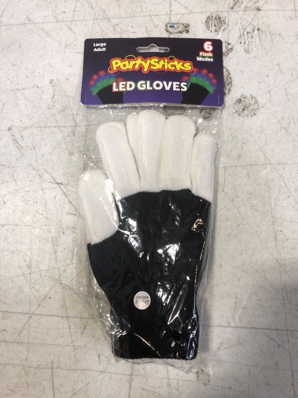 Photo 2 of PartySticks LED Gloves for Kids - Light Up Gloves for Kids with 3 Colors and 6 Flashing LED Gloves Modes, LED Finger Light Glow in the Dark Glow Gloves Kids Large, Black Large Black