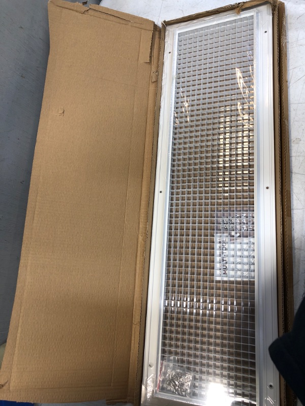 Photo 2 of 8" x 32" or 32" x 8" Cube Core Eggcrate Return Air Grille - Aluminum Rust Proof - HVAC Vent Duct Cover - White [Outer Dimensions: 10.75] 8 x 32 Return Grille