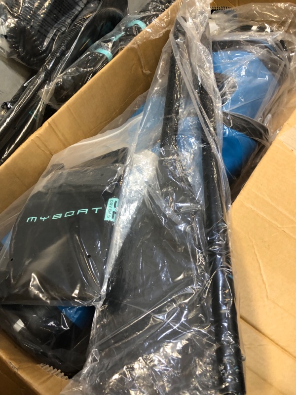 Photo 1 of MYBOAT 11'×33"×6" Extra Wide Inflatable Paddle Board, Stand Up Paddle Board, Sup Board with Safety Handles, 3 Removable Fins, Backpack, Hand Pump, Strong Paddle, 5L Waterproof Bag, Safety Leash Cool Green
DAMAGE TO PACKAGE
