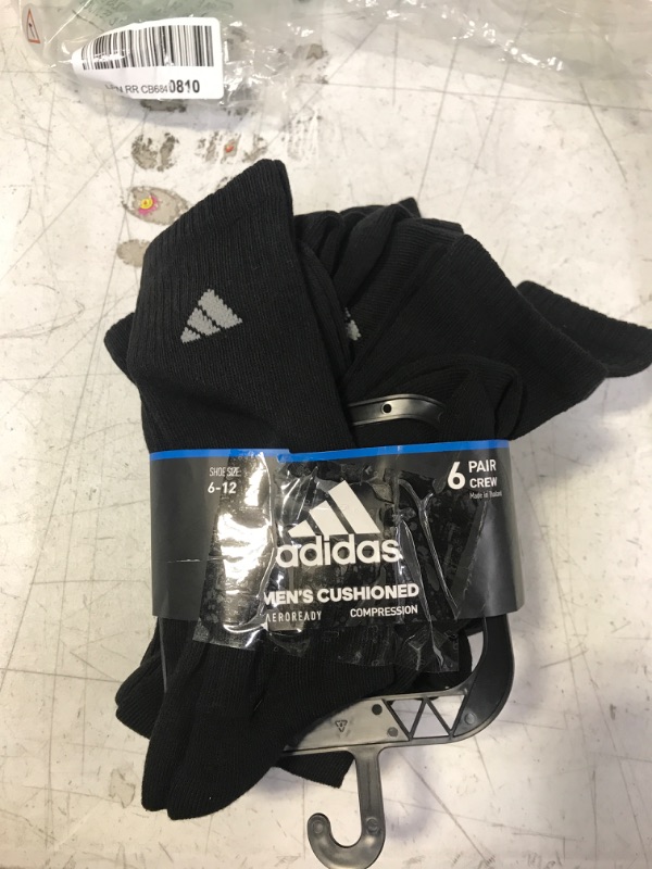 Photo 1 of adidas Men size 6-12 black crew socks  