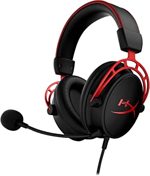 Photo 2 of HyperX Cloud Alpha - Gaming Headset, Dual Chamber Drivers, Legendary Comfort, Aluminum Frame, Detachable Microphone, Works on PC, PS4 – Red