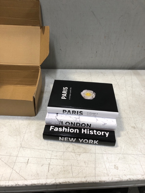 Photo 2 of 3 Pieces Fashion Decorative Book,Hardcover Modern Decorative Book Stack,Fashion Design Book Set,Display Books for Coffee Tables/Shelves(Paris/New York/London)