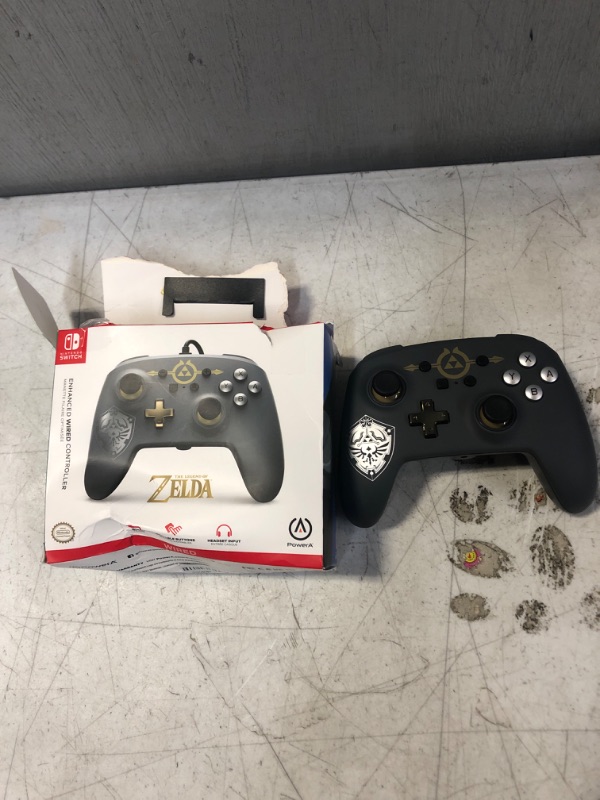 Photo 2 of PowerA Enhanced Wired Controller for Nintendo Switch Legend of Zelda Hylian Shield

