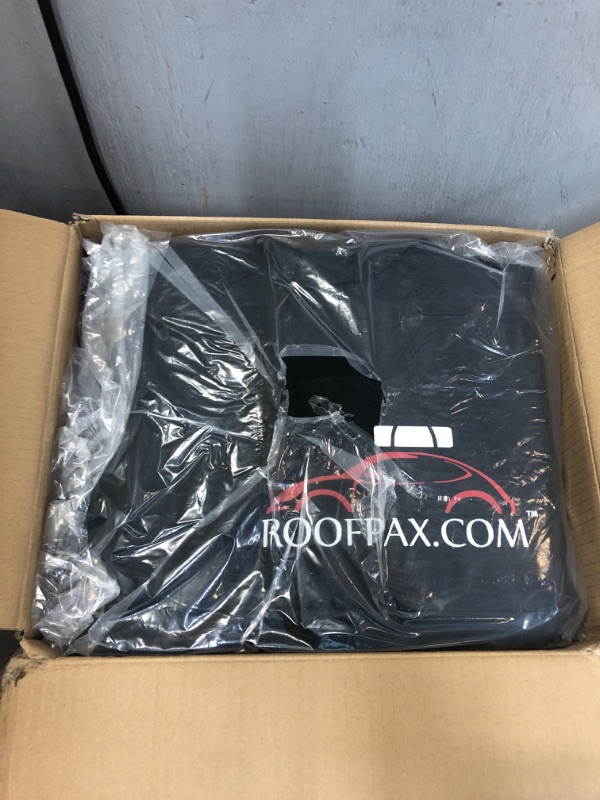 Photo 1 of RoofPax 15 cft. Extra Waterproof Rooftop Cargo Carrier Bag, Double Weatherproof Zippers, Integrated Mat, 10 Heavy-Duty Tie-Down Straps fit Cars with/Without a Rack or Side Rails, Safety Hooks Included 15 Cubic feet