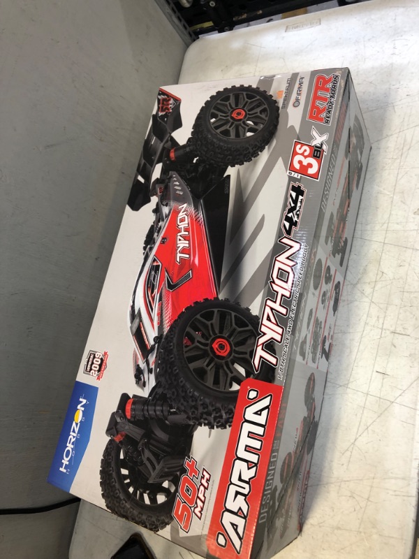 Photo 1 of ARRMA 1/8 Typhon 4X4 V3 3S BLX Brushless Buggy RC Truck RTR (Transmitter and Receiver Included, Batteries and Charger Required), Red, ARA4306V3