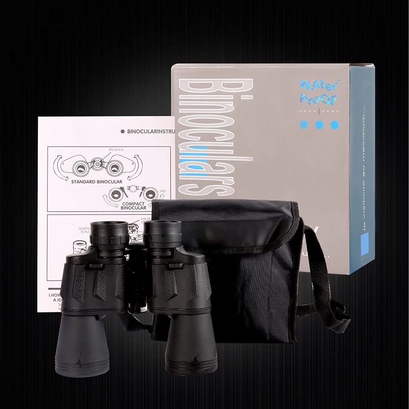 Photo 1 of  Binoculars for Adults Kids 20X50 High Power Telescopes for Wildlife Bird Watching Travel Hunting Match Concerts with Strap and Carrying Bag  -- FACTORY SEALED --