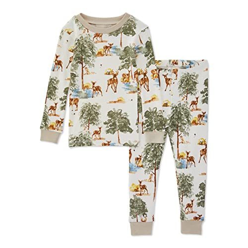 Photo 1 of Burt's Bees Baby Baby Boys' PJ Set, Tee and Pant 2-Piece Pajamas, 100% Organic Cotton, Fawnd of You, 12 Months
