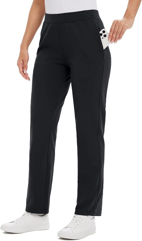 Photo 1 of BALEAF Women's Pants Straight Leg Sweatpants Pull-on Dress Pants with Zipper Pockets Athletic for Golf Running