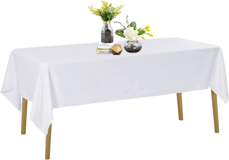 Photo 1 of 6 Pack White Rectangle Tablecloths. 90 x 156 Inch