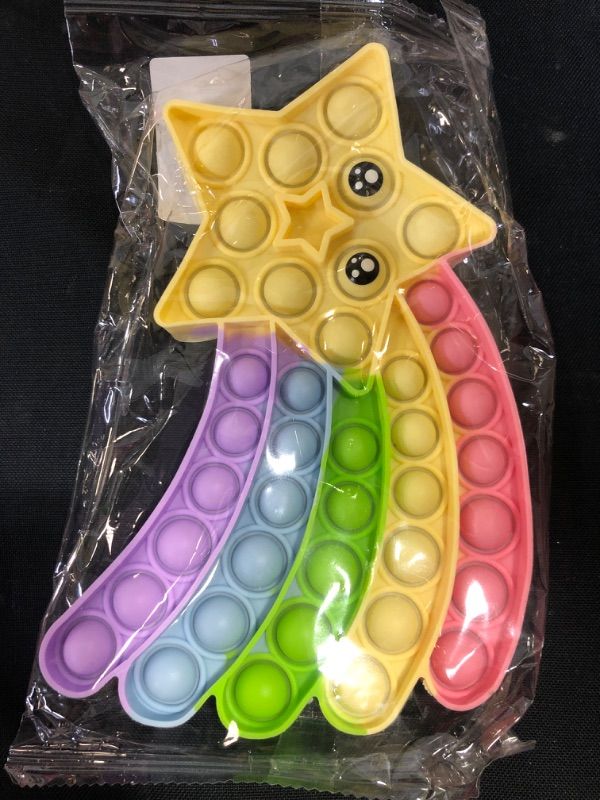 Photo 1 of XITALAXU Pop Bubble Sensory Fidget Toy, Anxiety Restless Reliever Relief Tie Dye Squeeze Toy for Stressed,Silicone Rainbow Stress Reliever Toy,Autism Special Needs Stress Reliever for Kids & Adults Rainbow Star
