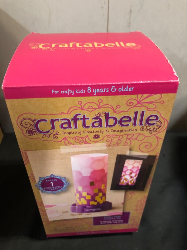 Photo 1 of Craftabelle – Ombre Fade Creation Kit – Lampshade Decorating Kit – 323pc LED Lamp Set with Fabric & Accessories – DIY Arts & Crafts for Kids Aged 8 Years +