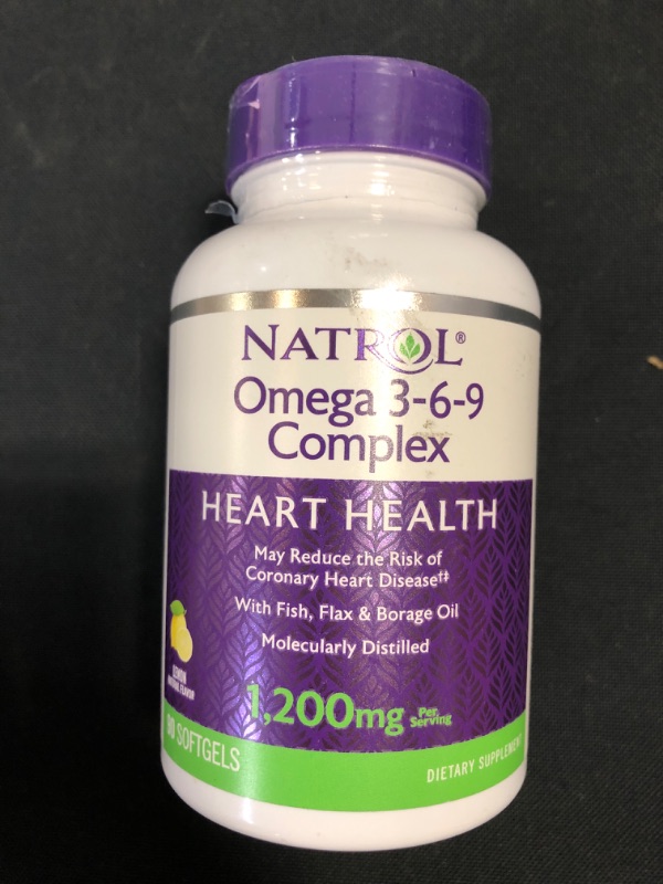 Photo 2 of Natrol Omega 3-6-9 Complex Softgels, 1,200mg, 90 Count *09/2024
