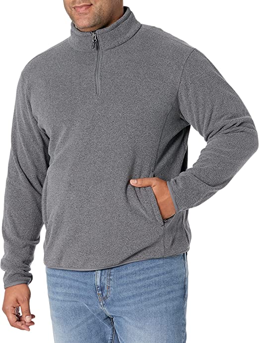 Photo 1 of Amazon Essentials Men's Quarter-Zip Polar Fleece Jacket - MEDIUM -