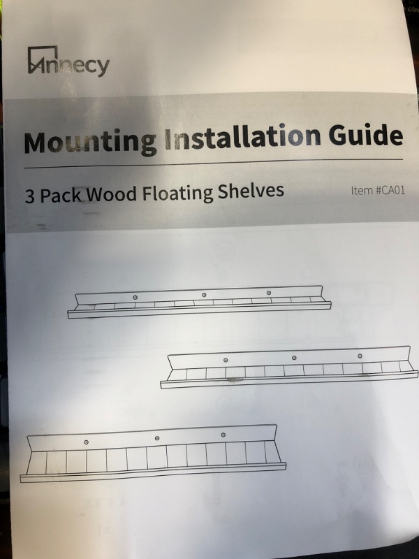 Photo 1 of 3 MOUNTING INSTALLATION GUIDE WHITE WOOD SHELVES
