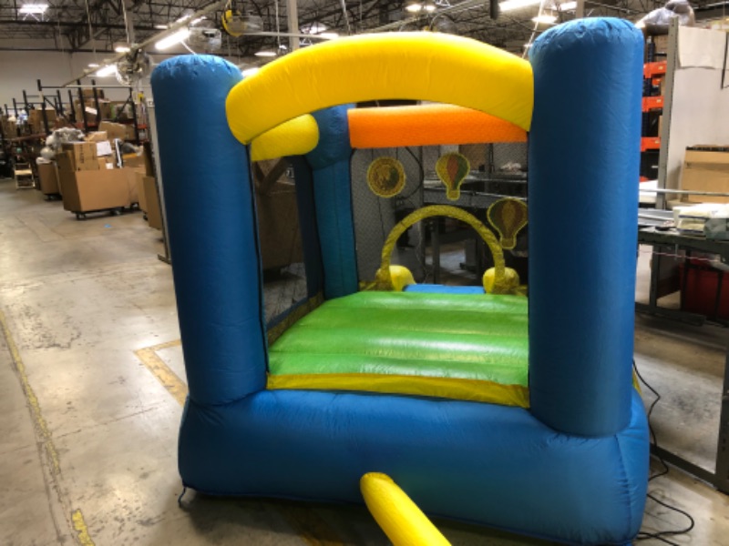 Photo 8 of ACTION AIR Bounce House, Inflatable Bouncer with Air Blower, Jumping Castle with Slide for Outdoor and Indoor, Backyard Fun *String to tighten blower was ripped off * Tested it with tape  , worked just fine * DIRTY 