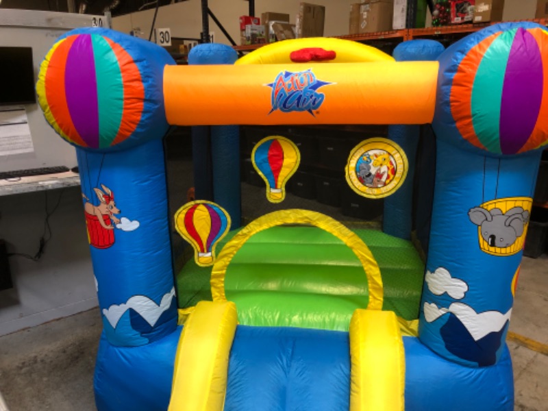 Photo 5 of ACTION AIR Bounce House, Inflatable Bouncer with Air Blower, Jumping Castle with Slide for Outdoor and Indoor, Backyard Fun *String to tighten blower was ripped off * Tested it with tape  , worked just fine * DIRTY 