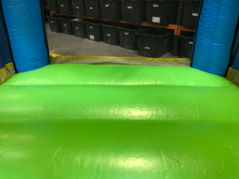 Photo 9 of ACTION AIR Bounce House, Inflatable Bouncer with Air Blower, Jumping Castle with Slide for Outdoor and Indoor, Backyard Fun *String to tighten blower was ripped off * Tested it with tape  , worked just fine * DIRTY 