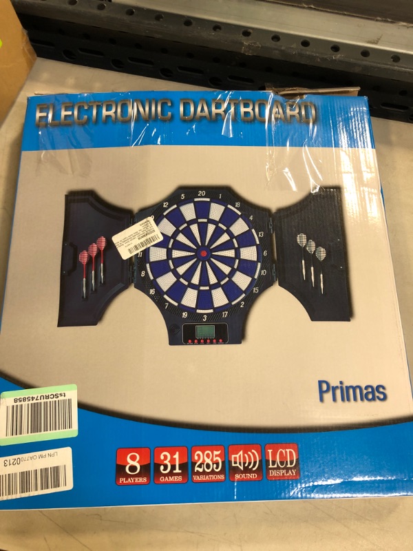 Photo 5 of Electronic Dart Board, 10 Darts & 100 Tips, Wall Mount, Cabinet Doors Stores 6 Soft Tip Darts, Digital Scoreboard, Many Game Types Dart Boards For Adults & Kids