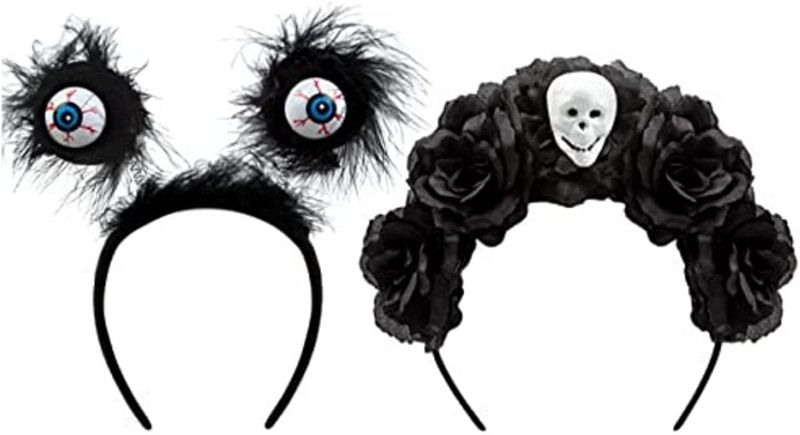 Photo 1 of 2PCS Halloween Headbands Eyes Headband Rose Floral Crown Skull Headband for Halloween Party Cosplay Decoration Halloween Costume Cosplay Party Headbands