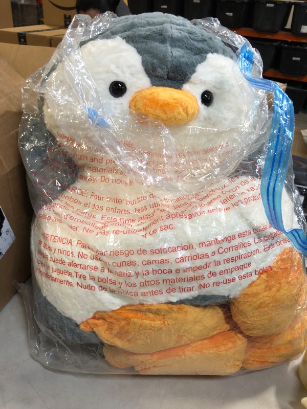 Photo 2 of Animal Adventure | Sqoosh2Poof Giant, Cuddly, Ultra Soft Plush Stuffed Animal with Bonus Interactive Surprise - 54" Penguin