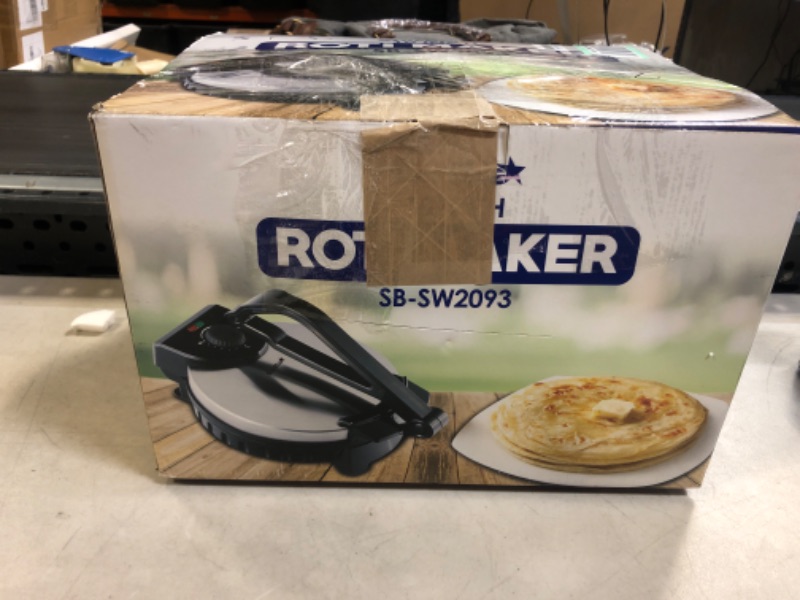 Photo 4 of 10inch Roti Maker by StarBlue with FREE Roti Warmer - The automatic Stainless Steel Non-Stick Electric machine to make Indian style Chapati, Tortilla, Roti AC 110V 50/60Hz 1200W SB-SW2093