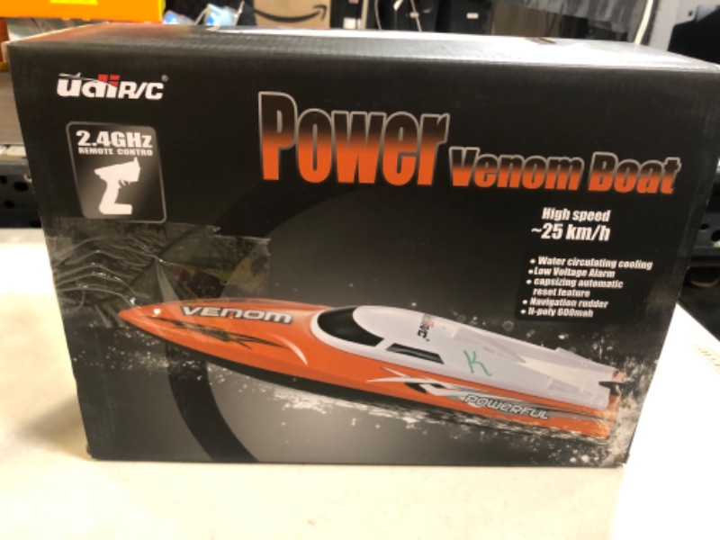 Photo 3 of Cheerwing RC Racing Boat for Adults - High Speed Electronic Remote Control Boat for Kids Black+white