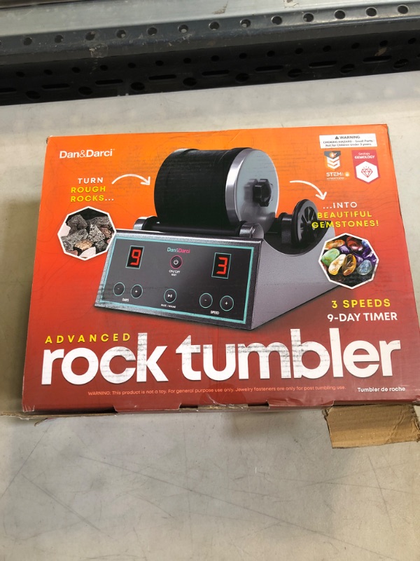 Photo 2 of Advanced Professional Rock Tumbler Kit - with Digital 9-Day Polishing Timer & 3 Speed Settings - Turn Rough Rocks into Beautiful Gems : Great Science & STEM Gift for Kids All Ages : Geology Toy