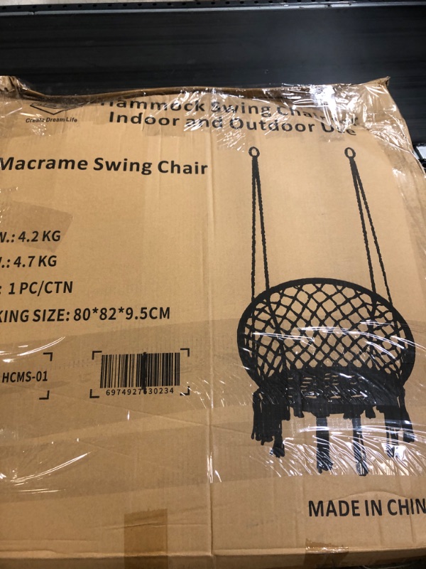 Photo 4 of  Hammock Chair Macrame Swing, Hanging Cotton Rope Hammock