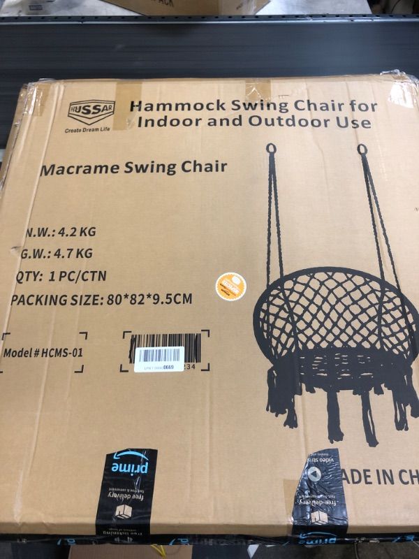 Photo 4 of  Hammock Chair Macrame Swing, Hanging Cotton Rope Hammock