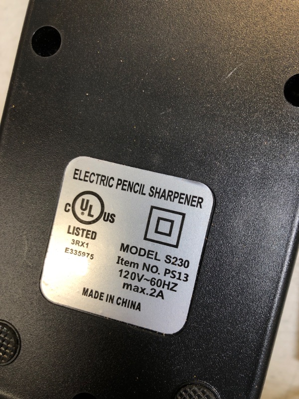 Photo 4 of AFMAT Electric Pencil Sharpener, Heavy Duty Classroom Pencil Sharpeners for 6.5-8mm No.2/Colored Pencils, UL Listed Industrial Pencil Sharpener w/Stronger Helical Blade, Best School Pencil Sharpener Black ** USED ** // ** UNABLE TO TEST 