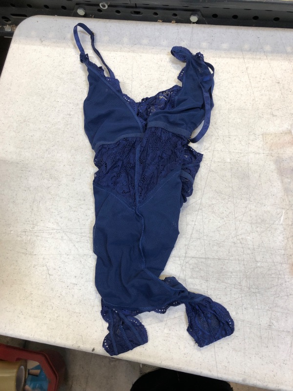 Photo 1 of DARK BLUE LACE BODY SUIT SIZE LARGE 