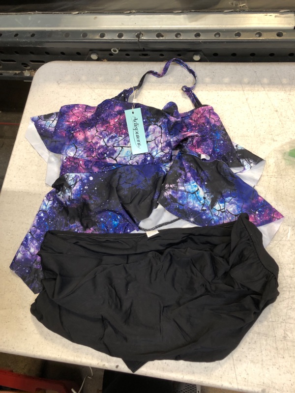 Photo 1 of ADISPUTENT GALAXY TWO PIECE SWIM SUIT SIZE XL ** MISSING PADDING ON ONE SIDE 