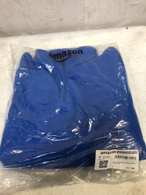 Photo 2 of Amazon Essentials Men's Quarter-Zip Polar Fleece Jacket Polyester Cobalt Blue SIZE Medium