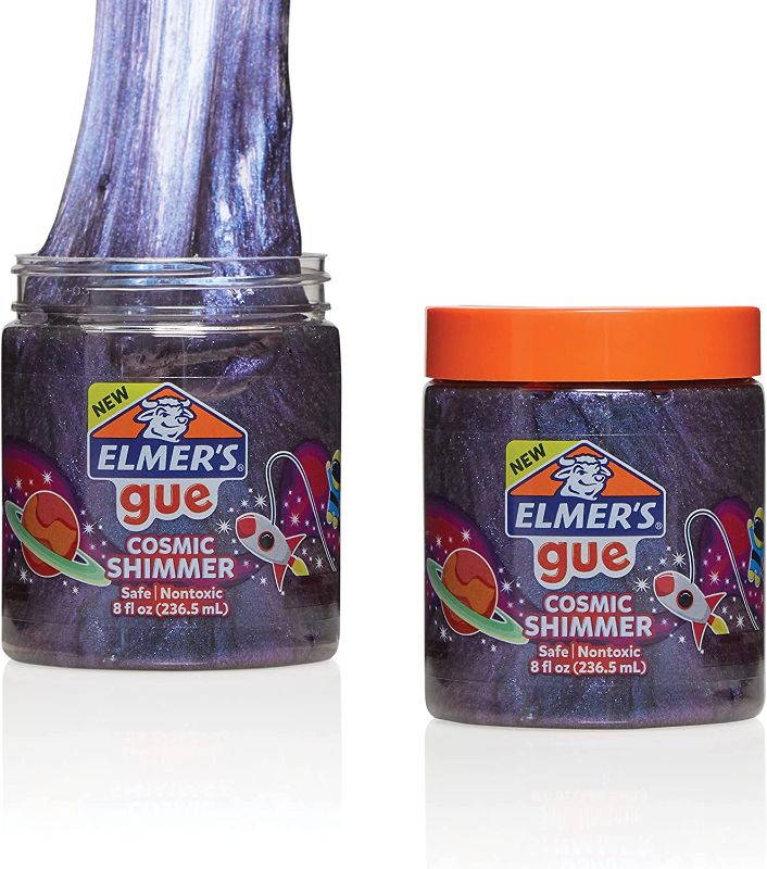 Photo 1 of Elmer's GUE Premade Slime, Cosmic Shimmer Glitter Slime, 3 Count 8fl oz each
