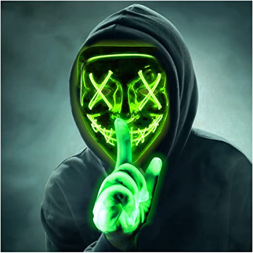 Photo 1 of Fun Mask Glowing Gloves for Cosplay Party Led Light Up Scary Masks 
