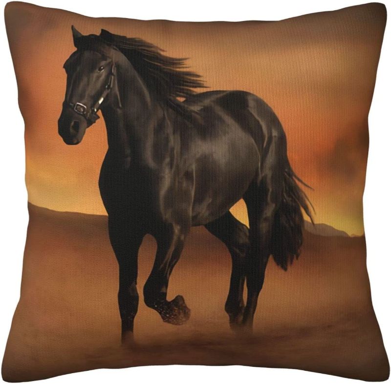 Photo 1 of  Horse Running Free in Meadow Throw Pillow Covers Pillow Case