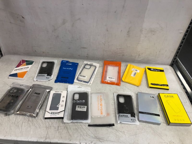 Photo 1 of 15 PCS BAG LOT - PHONE CASES/SCREEN PROTECTORS --- SOLD AS IS!! 