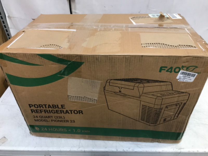 Photo 1 of F40C4TMP 12 Volt Refrigerator 24 Quart (23L) Portable Freezer (-7.6?~50?) with 12/24V DC and 110-240V AC Compressor Car Fridge for Camping, Truck, RV, Boat, and Trip