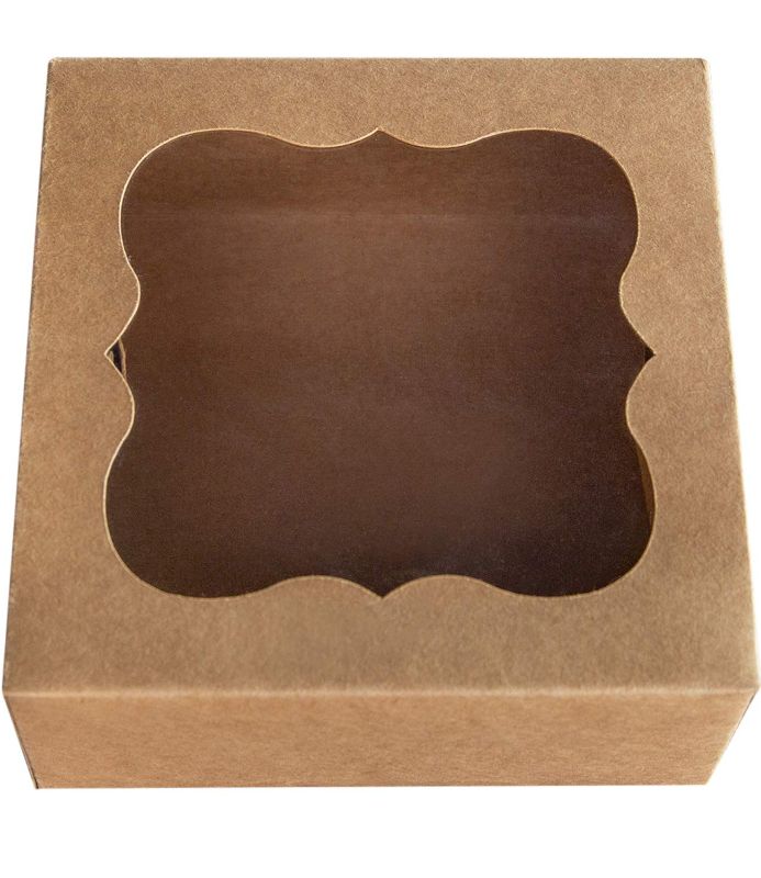 Photo 1 of  6"x6"x3"Brown Bakery Boxes with PVC Window Pack of 25
