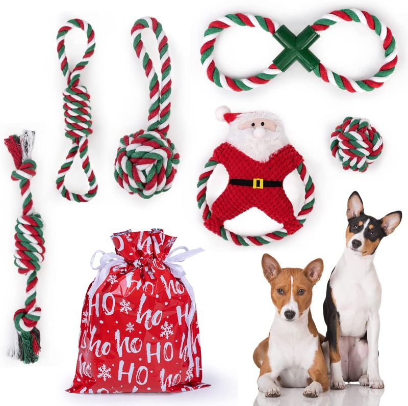Photo 1 of  Christmas Dog Rope Toys-6 Pack, LARGE
