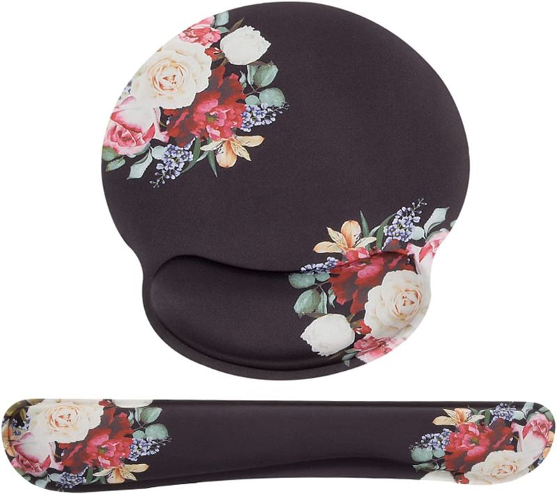 Photo 1 of Keyboard Wrist Rest,Peony Flower Mouse Pad Wrist Support
