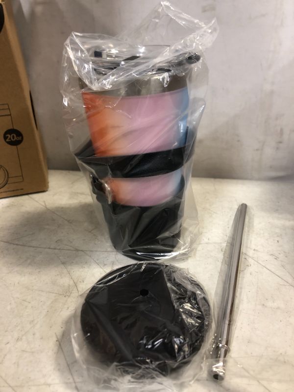 Photo 1 of 20oz Insulated Tumbler with Lid and Straw - Stainless Steel Tumblers Travel Coffee Mug - Leak Proof - RAINBOW