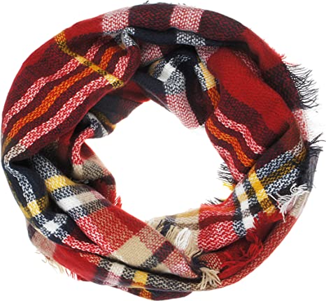 Photo 1 of  Womens Light Weight Plaid Tartan Winter Infinity Circle Loop Scarf
